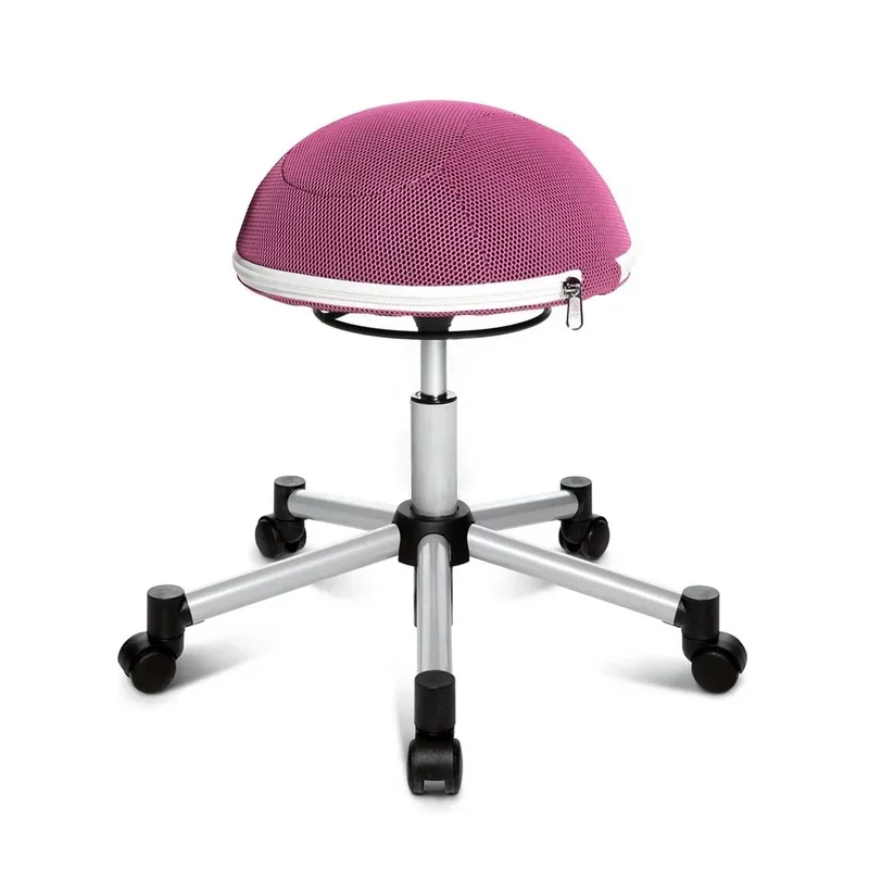 Office stool Topstar Sitness Half Ball Pink/Silver gray, New, Dynamic sitting - ideal for healthy sitting