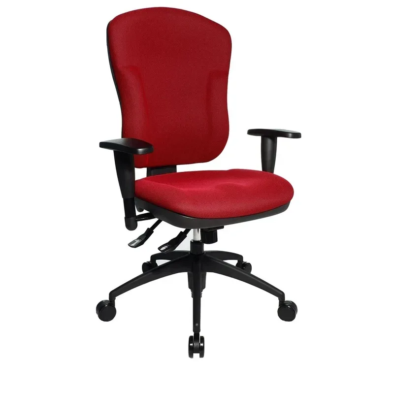 Office chair Topstar Wellpoint 30 SY with 3D armrests, Red/Black, New, Ergonomic chair - ideal for flexible working