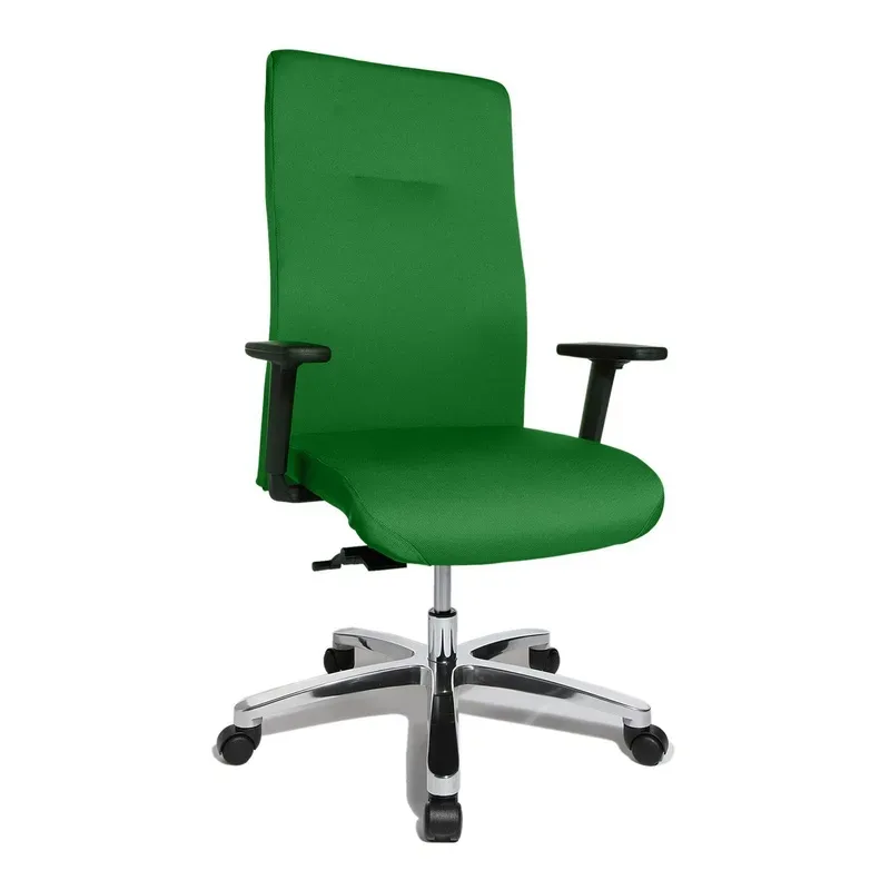 Office chair Topstar Big Star 20 with 2D armrests, Green/Chrome-plated, New, Ergonomic chair - ideal for flexible working