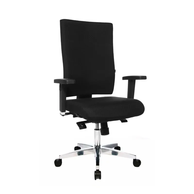 Office chair Topstar Light Star 20 X with 2D armrests, Black/Chrome-plated, New, Ergonomic chair - ideal for flexible working
