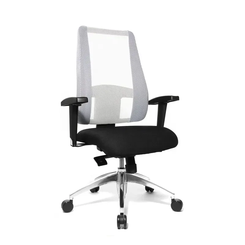 Office swivel chair Topstar Lady Sitness Deluxe with 2D armrests, White, New, Ergonomic chair - ideal for flexible working