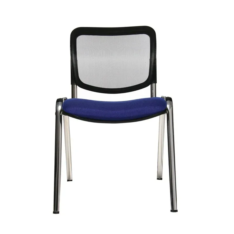 4-leg chair Topstar Net Point Visit Blue/Chrome-plated without armrests, New - Perfect for office and reception