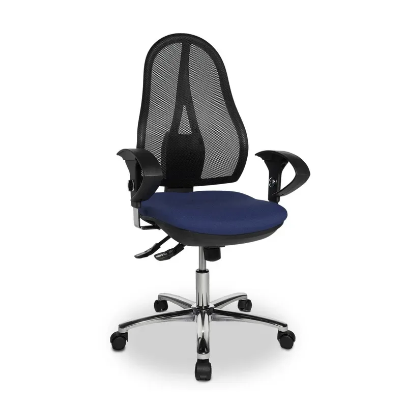 TOPSTAR Ergonomischer Bürostuhl Open Point Deluxe Netzstoff, Stoff Blau