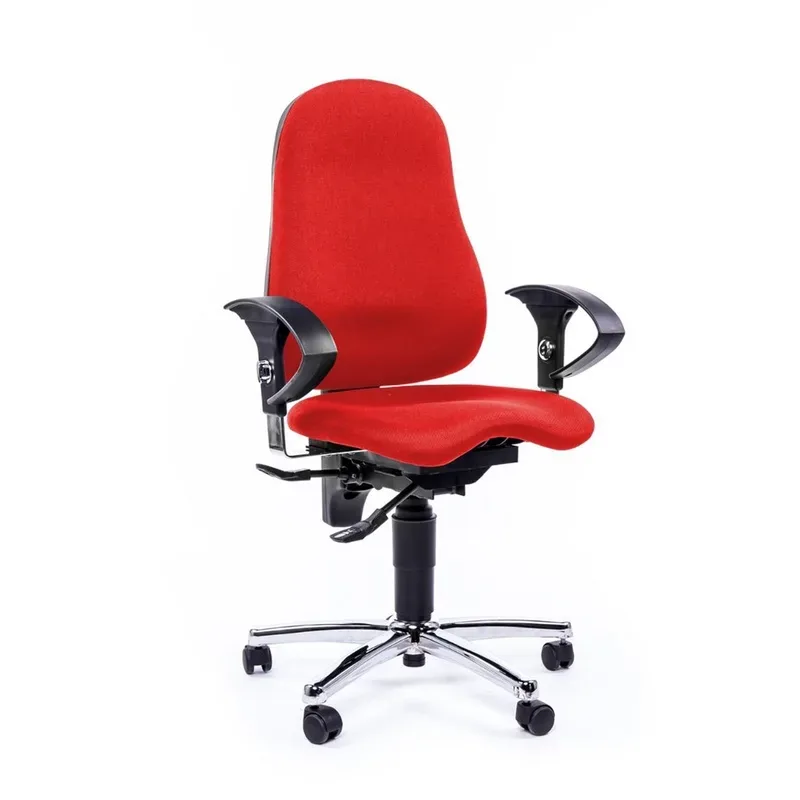 Topstar® Bürodrehstuhl Ortho 10, höhenverstellbare Armlehnen, rot