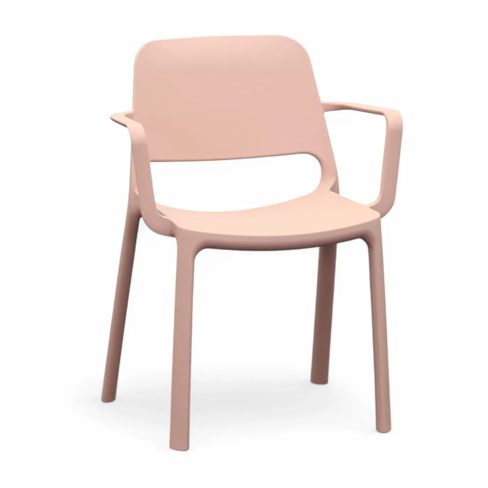 Bistro Stapelstühle Bralco LOTUS Rosa mit Fixarmlehnen, Neu - Perfekt für komfortables Sitzen