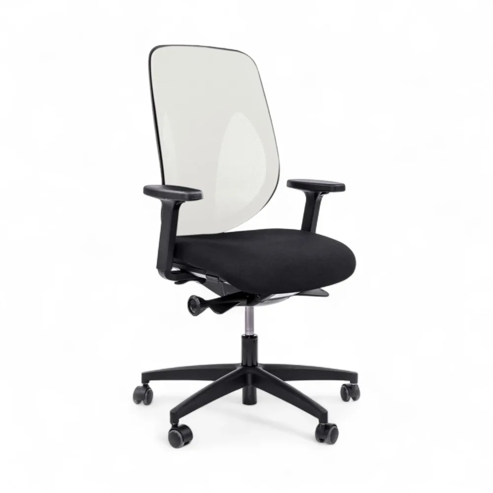 Bürostuhl Giroflex 353-4029 ohne Kopfstütze & mit 2D Armlehnen Weiss/Schwarz, Neu, Ergonomischer Stuhl - ideal für flexibles Arbeiten