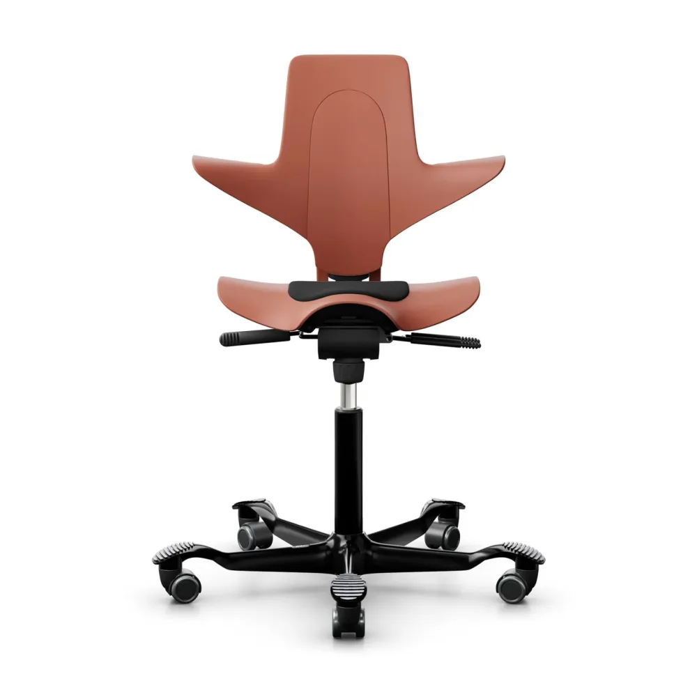 Sattelstuhl HAG Capisco Puls 8010 ohne Armlehnen, Rosa/Schwarz, Neu, Ergonomischer Stuhl - ideal für flexibles Arbeiten