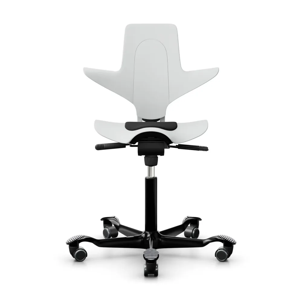 Sattelstuhl HAG Capisco Puls 8010 ohne Armlehnen, Weiss/Schwarz, Neu, Ergonomischer Stuhl - ideal für flexibles Arbeiten