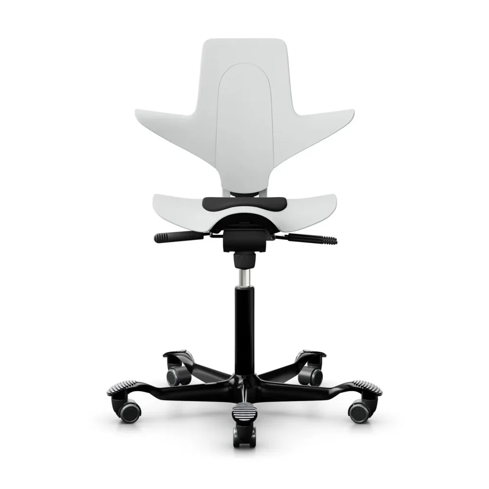Sattelstuhl HAG Capisco Puls 8010 ohne Armlehnen, Weiss/Schwarz, Neu, Ergonomischer Stuhl - ideal für flexibles Arbeiten