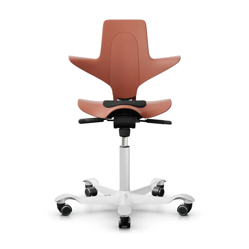 Sattelstuhl HAG Capisco Puls 8010 ohne Armlehnen, Rosa/Weiss, Neu, Ergonomischer Stuhl - ideal für flexibles Arbeiten