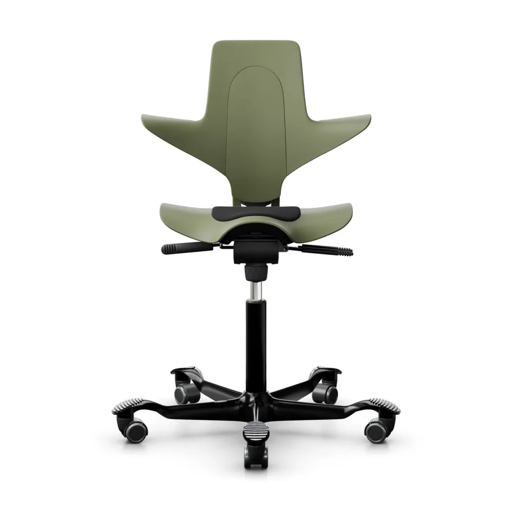 Sattelstuhl HAG Capisco Puls 8010 ohne Armlehnen, Grün/Schwarz, Neu, Ergonomischer Stuhl - ideal für flexibles Arbeiten
