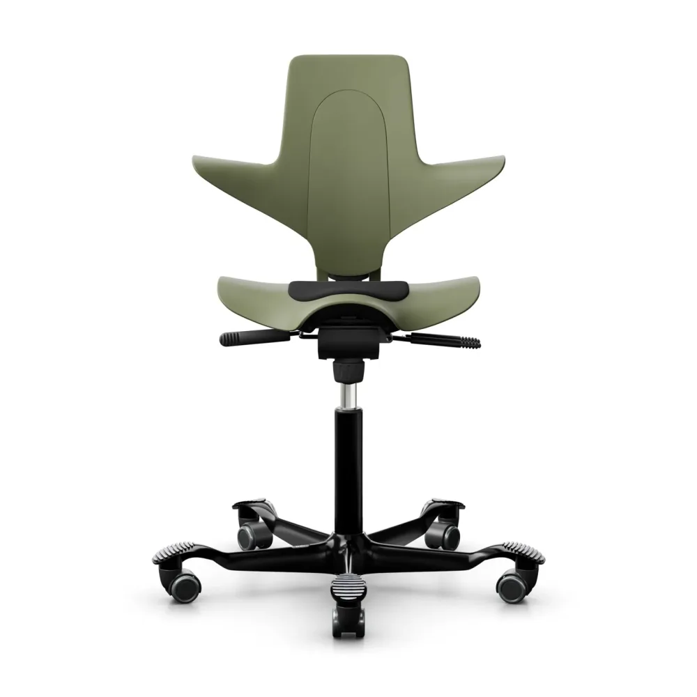 Sattelstuhl HAG Capisco Puls 8010 ohne Armlehnen, Grün/Schwarz, Neu, Ergonomischer Stuhl - ideal für flexibles Arbeiten