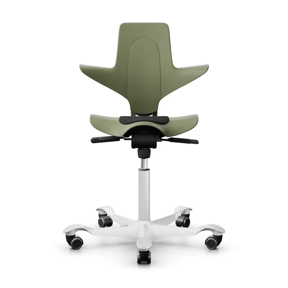 Sattelstuhl HAG Capisco Puls 8010 ohne Armlehnen, Grün/Weiss, Neu, Ergonomischer Stuhl - ideal für flexibles Arbeiten