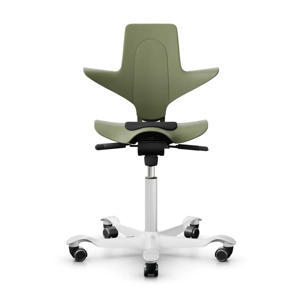 Sattelstuhl HAG Capisco Puls 8010 ohne Armlehnen, Grün/Weiss, Neu, Ergonomischer Stuhl - ideal für flexibles Arbeiten
