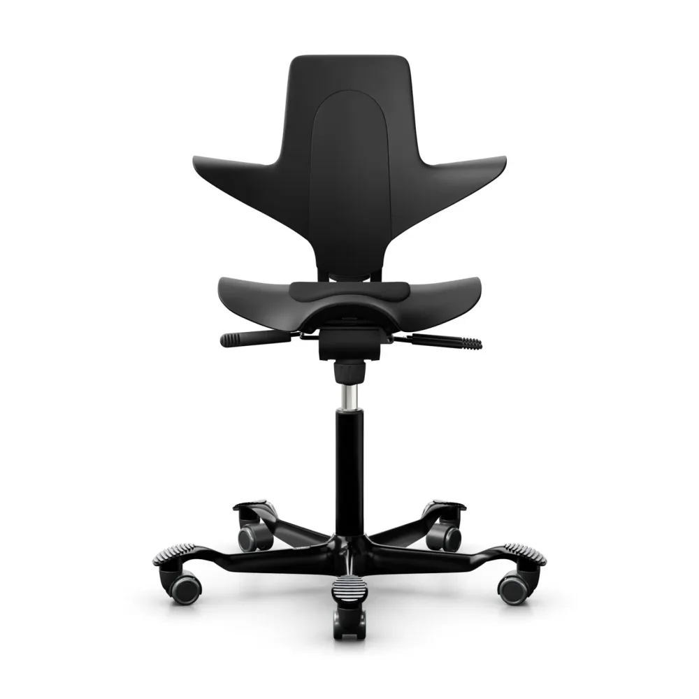 Sattelstuhl HAG Capisco Puls 8010 ohne Armlehnen, Schwarz/Schwarz, Neu, Ergonomischer Stuhl - ideal für flexibles Arbeiten