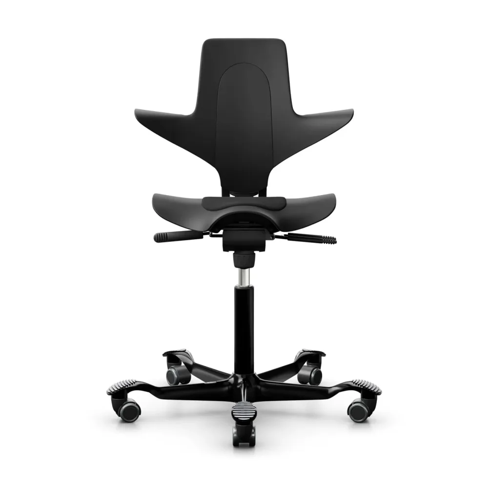 Sattelstuhl HAG Capisco Puls 8010 ohne Armlehnen, Schwarz/Schwarz, Neu, Ergonomischer Stuhl - ideal für flexibles Arbeiten