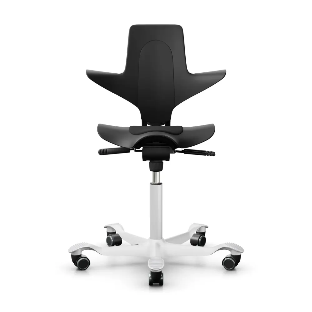 Sattelstuhl HAG Capisco Puls 8010 ohne Armlehnen, Schwarz/Weiss, Neu, Ergonomischer Stuhl - ideal für flexibles Arbeiten