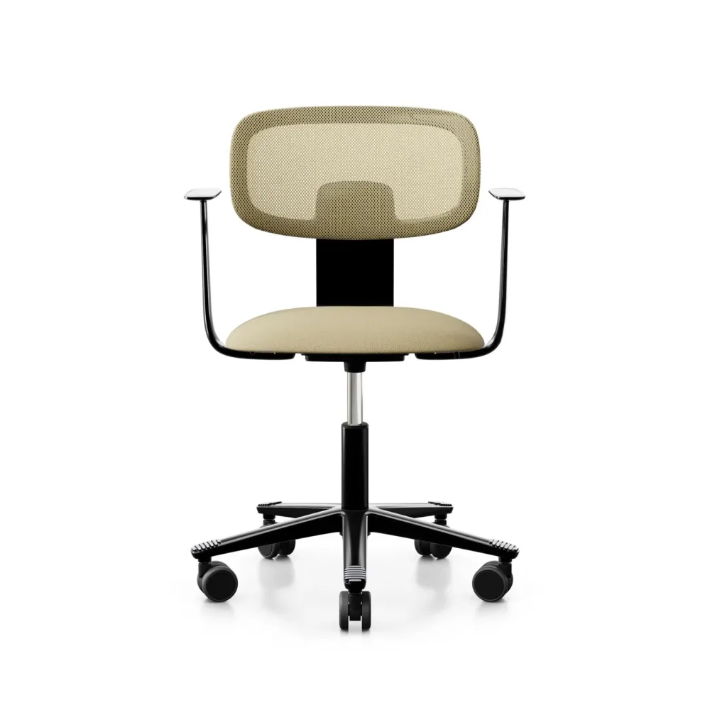 Arbeitsstuhl HAG Tion 2340 Mesh mit Fixarmlehnen, Gelb/Schwarz, Neu, Ergonomischer Stuhl - ideal für flexibles Arbeiten