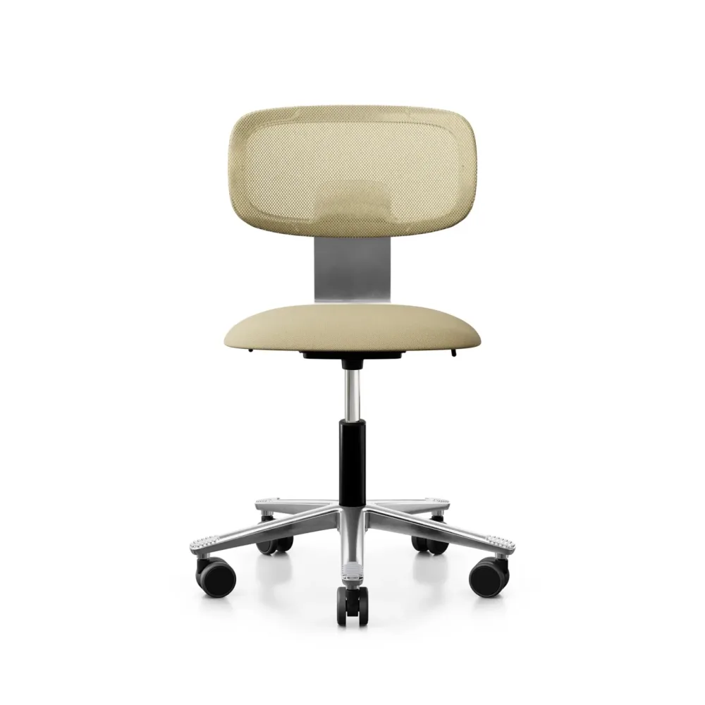 Arbeitsstuhl HAG Tion 2340 Mesh ohne Armlehnen, Gelb/Verchromt, Neu, Ergonomischer Stuhl - ideal für flexibles Arbeiten