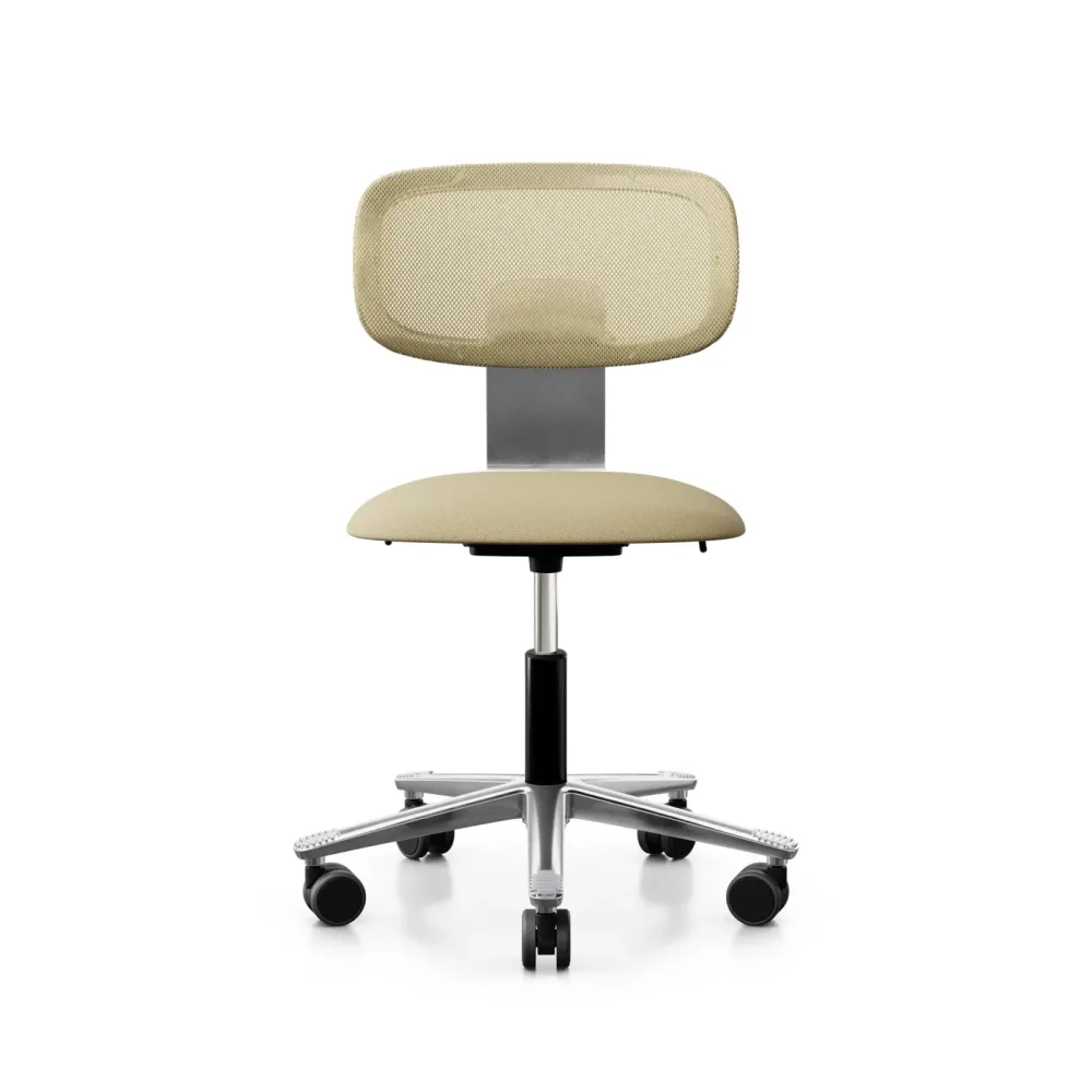 Arbeitsstuhl HAG Tion 2340 Mesh ohne Armlehnen, Gelb/Verchromt, Neu, Ergonomischer Stuhl - ideal für flexibles Arbeiten