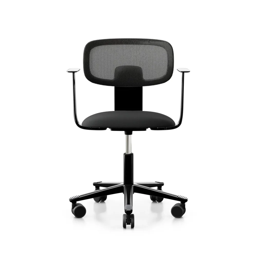 Arbeitsstuhl HAG Tion 2340 Mesh mit Fixarmlehnen, Schwarz/Schwarz, Neu, Ergonomischer Stuhl - ideal für flexibles Arbeiten