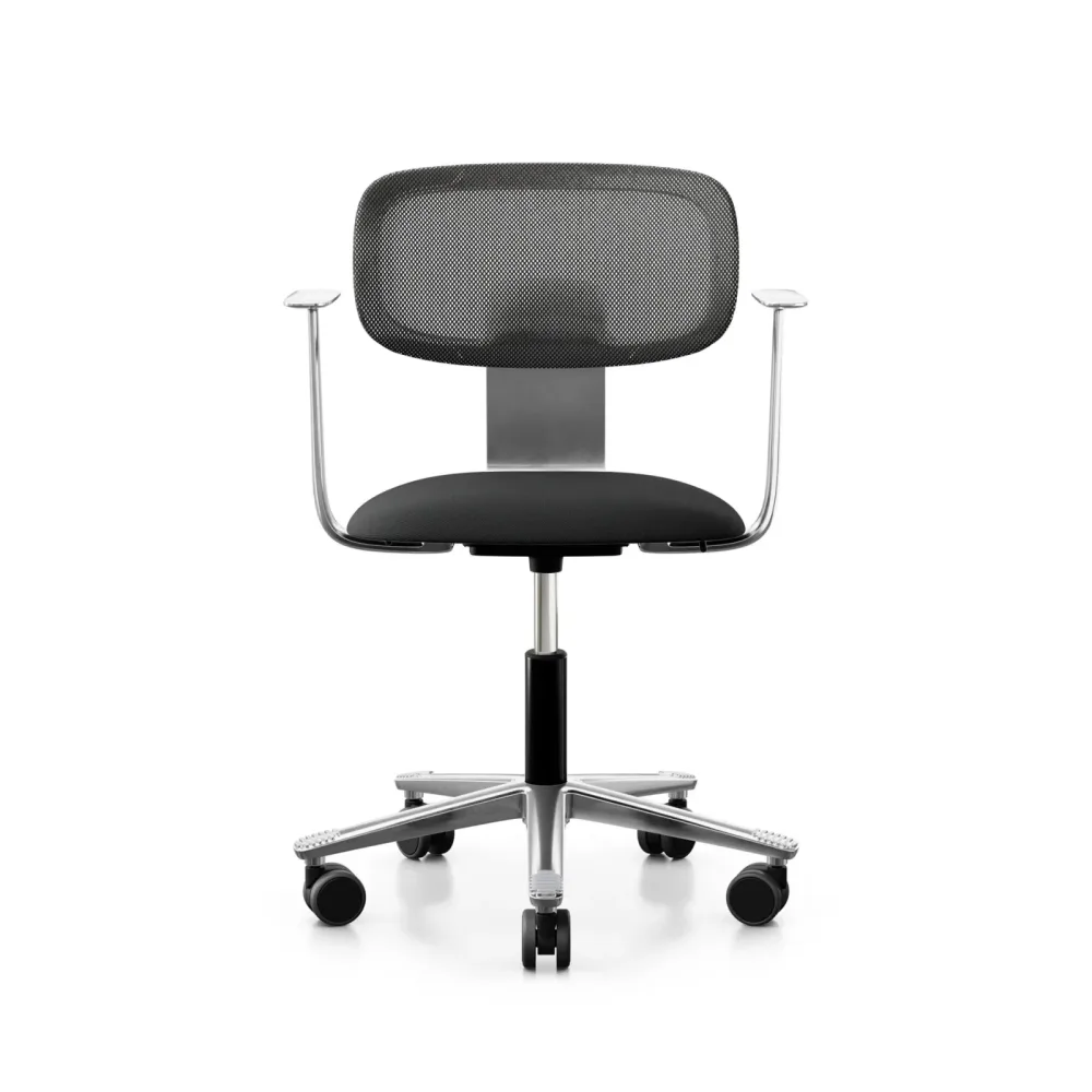 Arbeitsstuhl HAG Tion 2340 Mesh mit Fixarmlehnen, Schwarz/Verchromt, Neu, Ergonomischer Stuhl - ideal für flexibles Arbeiten