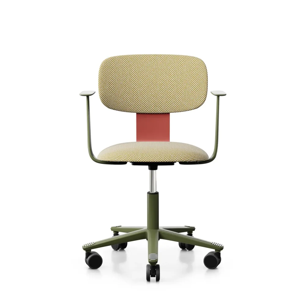 Arbeitsstuhl HAG Tion 2160 mit Fixarmlehnen, Gelb/Grün, Neu, Ergonomischer Stuhl - ideal für flexibles Arbeiten