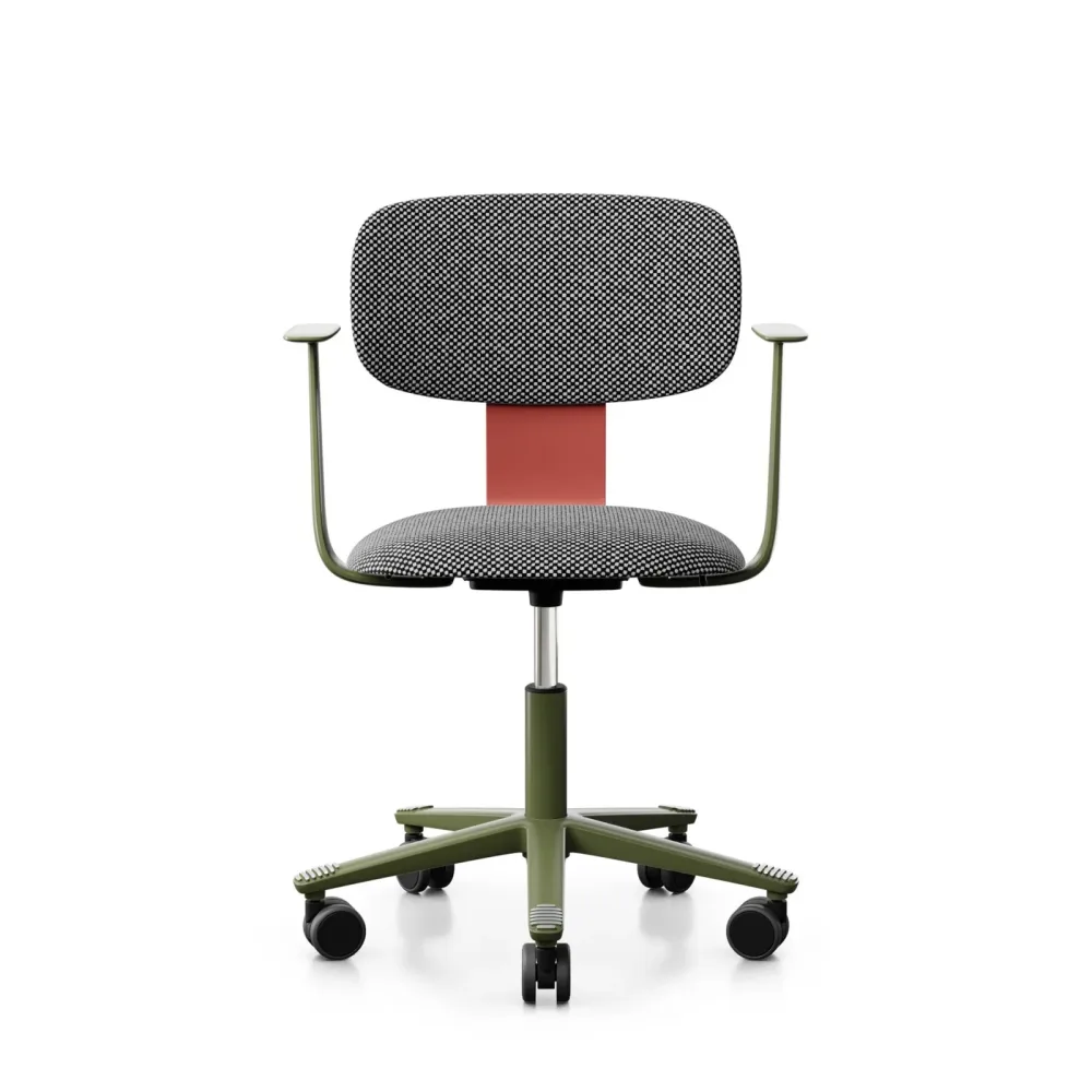 Arbeitsstuhl HAG Tion 2160 mit Fixarmlehnen, Grau/Grün, Neu, Ergonomischer Stuhl - ideal für flexibles Arbeiten