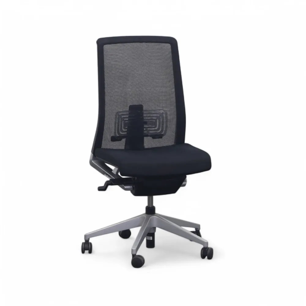 Bürostuhl Haworth Very Comforto 6260 ohne Armlehnen, Schwarz/Silbergrau, Neu, Ergonomischer Stuhl - ideal für flexibles Arbeiten