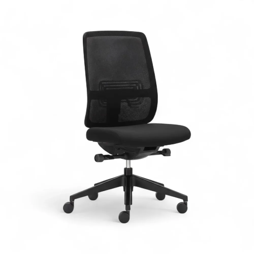 Bürostuhl Haworth Lively Comforto ohne Armlehnen, Schwarz/Schwarz, Neu, Ergonomischer Stuhl - ideal für flexibles Arbeiten