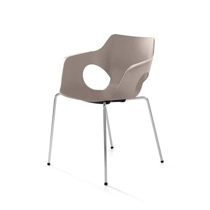4-Fuss Stühle IBEBI Manta Beige mit Fixarmlehnen, Neu – Perfekt für Büro und Empfang