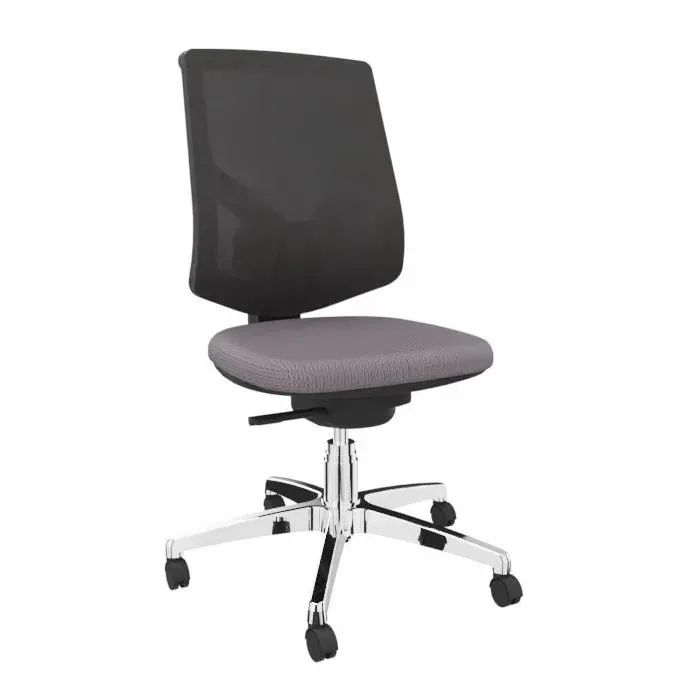Bürodrehstuhl LAS PRIMA ohne Armlehnen, Grau, Neu, Ergonomischer Stuhl - ideal für flexibles Arbeiten