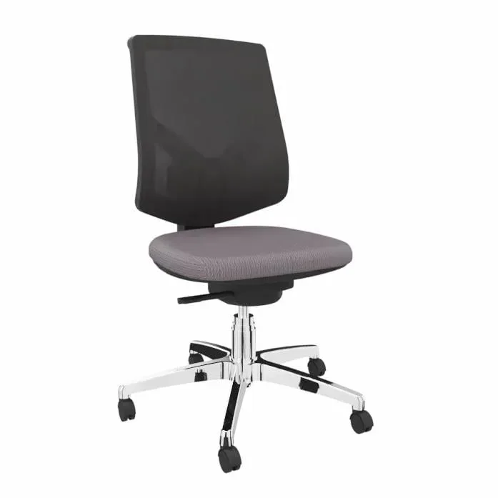 Bürodrehstuhl LAS PRIMA ohne Armlehnen, Grau, Neu, Ergonomischer Stuhl - ideal für flexibles Arbeiten