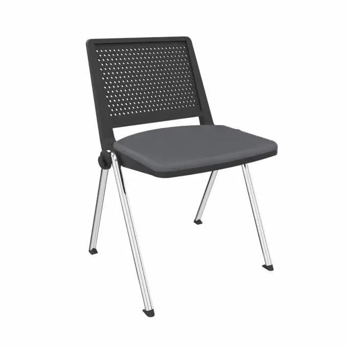 4-Fuss Stühle LAS F01 Grau ohne Armlehnen, Neu – Perfekt für Büro und Empfang
