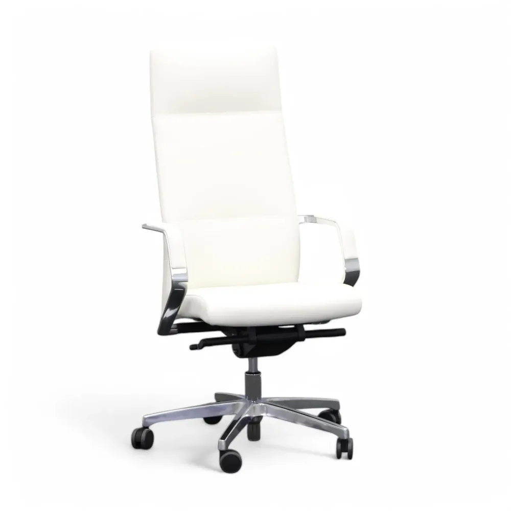 Chefsessel Milani Celine mit Fixarmlehnen, Weiss, Neu, Ergonomischer Stuhl - ideal für flexibles Arbeiten