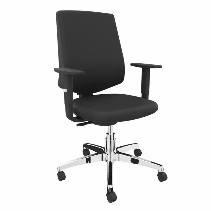 Bürodrehstuhl LAS PRIMA mit 1D Armlehnen, Schwarz, Neu, Ergonomischer Stuhl - ideal für flexibles Arbeiten