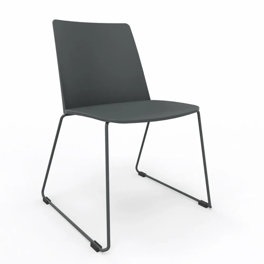 Kufenstühle LAS VEDETTE Schwarz ohne Armlehnen, Neu - Komfortables Sitzen