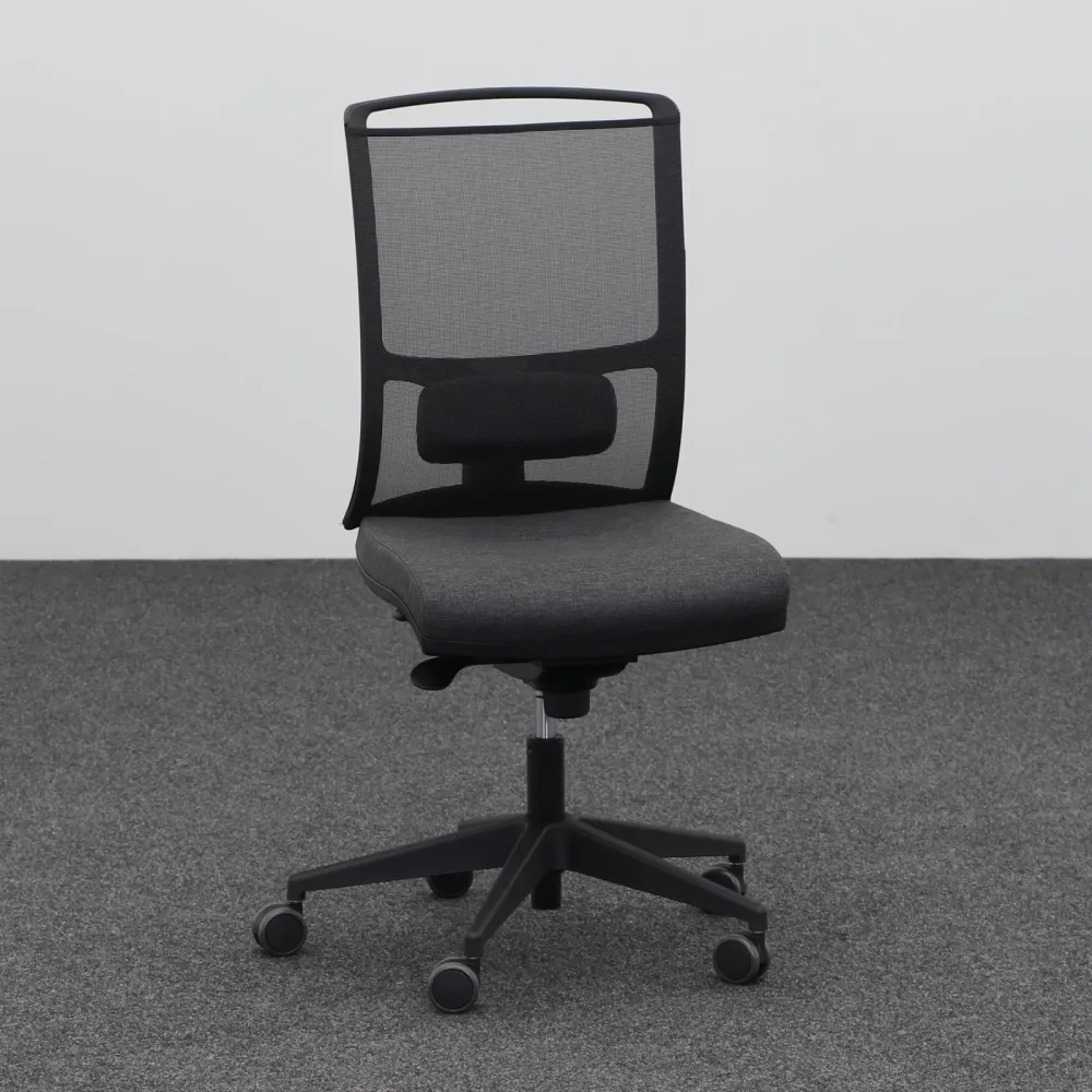 Bürodrehstuhl Narbutas Diva ohne Armlehnen, Anthrazit, Neu, Ergonomischer Stuhl - ideal für flexibles Arbeiten