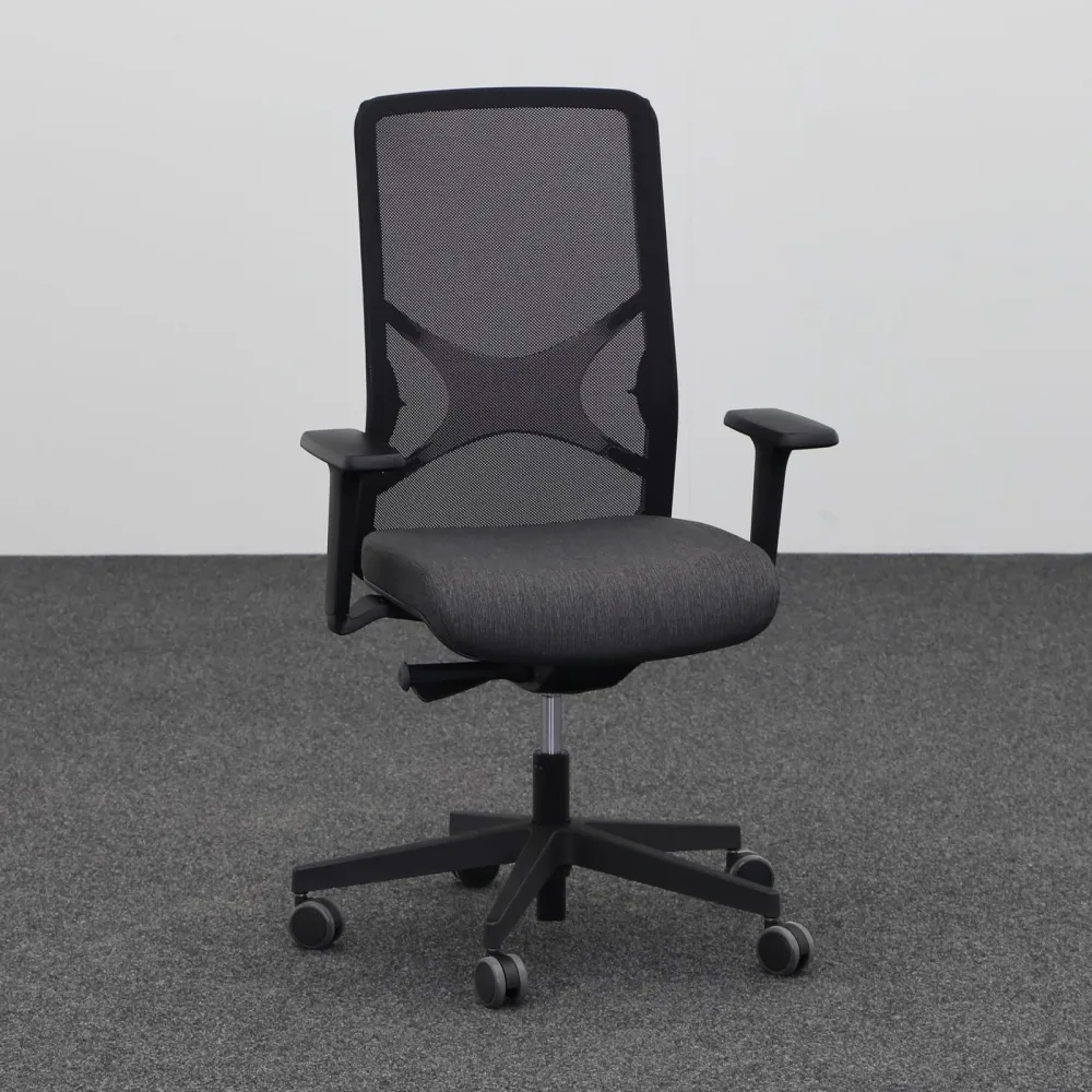 Bürodrehstuhl Narbutas Wind mit 2D Armlehnen, Anthrazit, Neu, Ergonomischer Stuhl - ideal für flexibles Arbeiten
