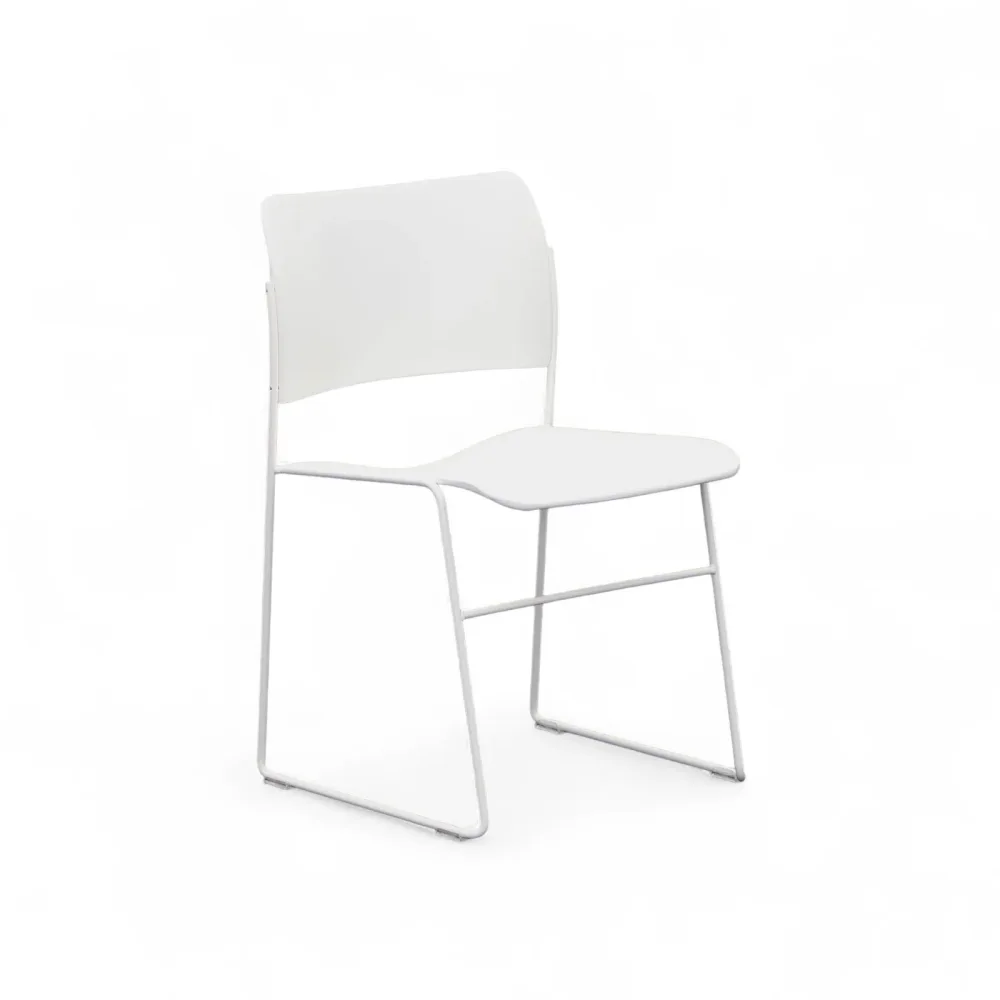 Besucherstuhl David Rowland Chair 40/4 Weiss ohne Armlehnen, Neu - Komfortables Sitzen