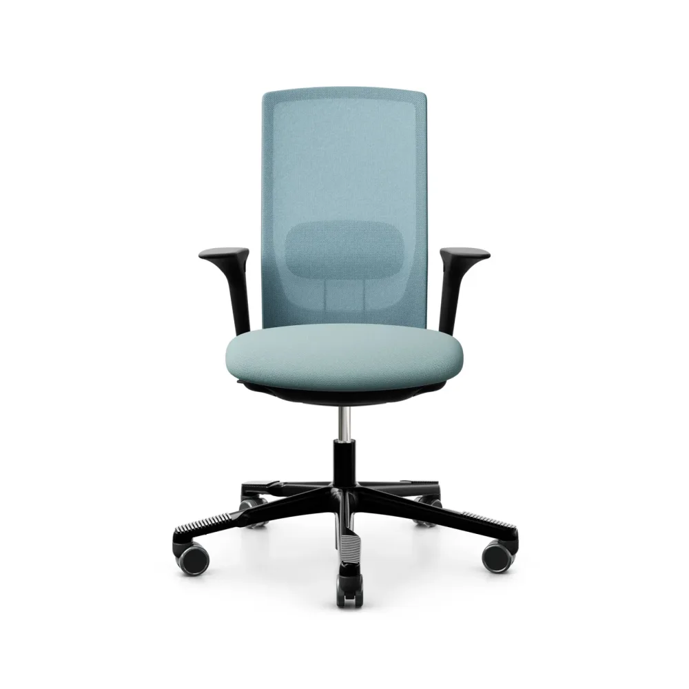 Bürodrehstuhl HAG Futu Mesh 1100-S mit 2D Armlehnen, Hellblau, Neu, Ergonomischer Stuhl - ideal für flexibles Arbeiten