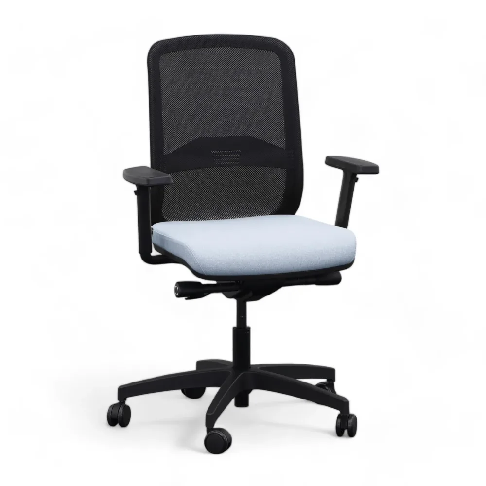 Bürostuhl Milani Bali Mesh mit 2D Armlehnen, Blau, Neu, Ergonomischer Stuhl - ideal für flexibles Arbeiten