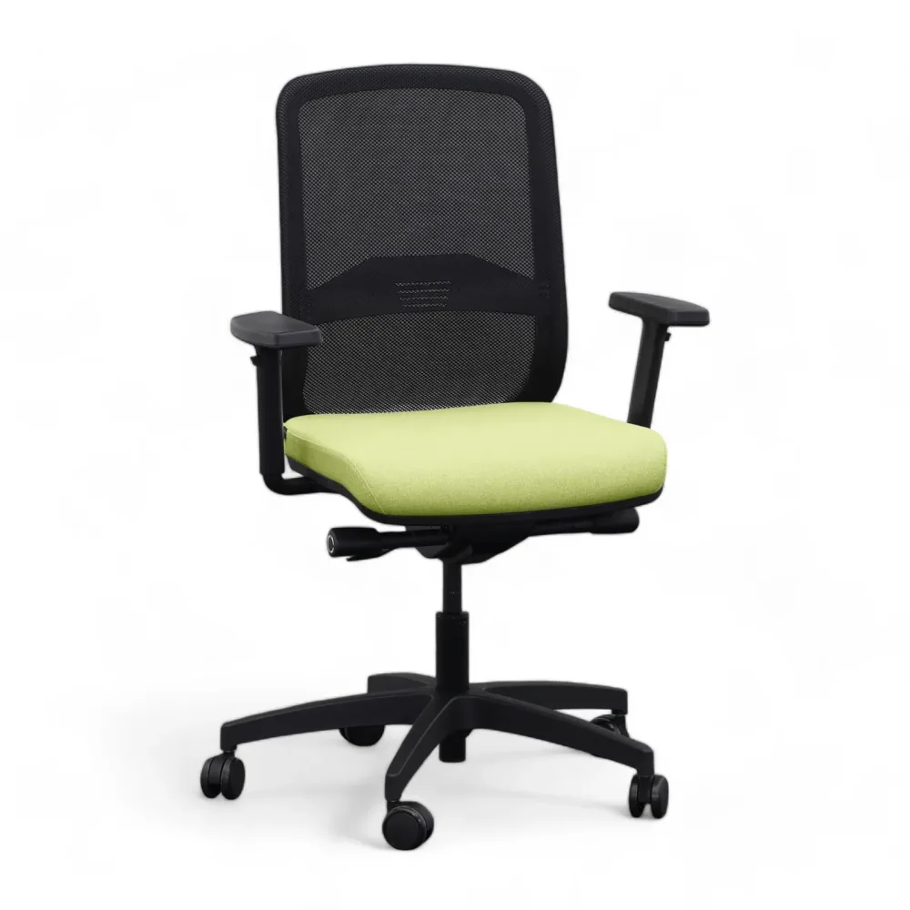 Bürostuhl Milani Bali Mesh mit 2D Armlehnen, Grün, Neu, Ergonomischer Stuhl - ideal für flexibles Arbeiten