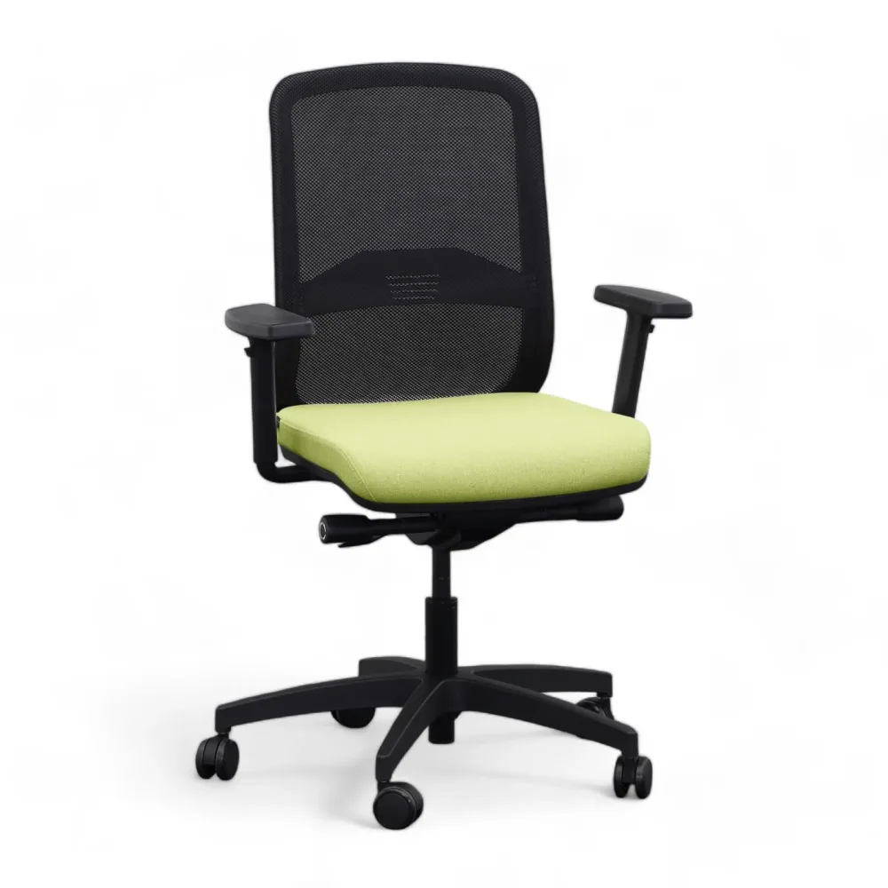 Bürostuhl Milani Bali Mesh mit 2D Armlehnen, Grün, Neu, Ergonomischer Stuhl - ideal für flexibles Arbeiten