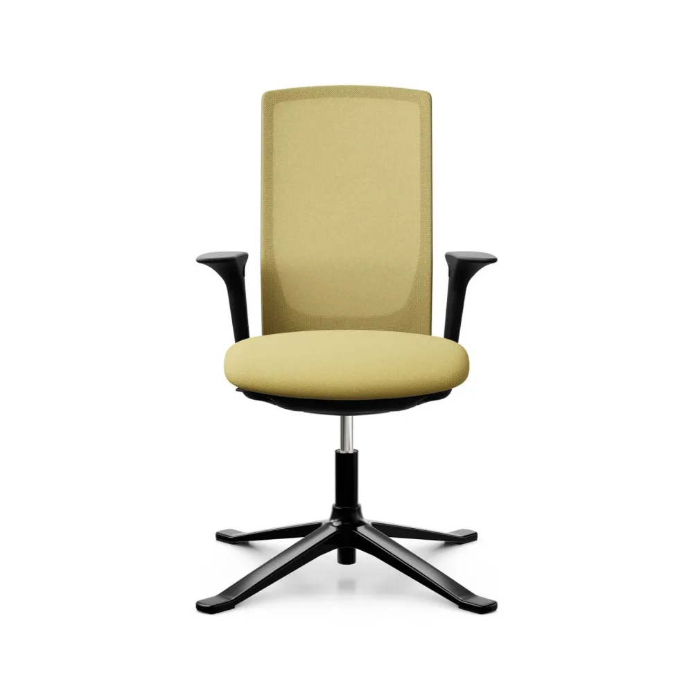 Konferenzstuhl HAG Futu Mesh Communication 1102-S mit 2D Armlehnen, Gelb, Neu - Ergonomisch & Höhenverstellbar