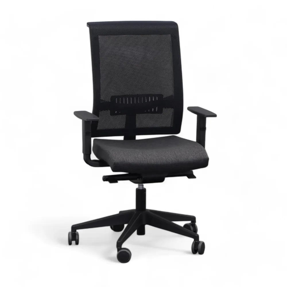 Bürodrehstuhl Narbutas EVA.II mit 1D Armlehnen, Anthrazit, Neu, Ergonomischer Stuhl - ideal für flexibles Arbeiten