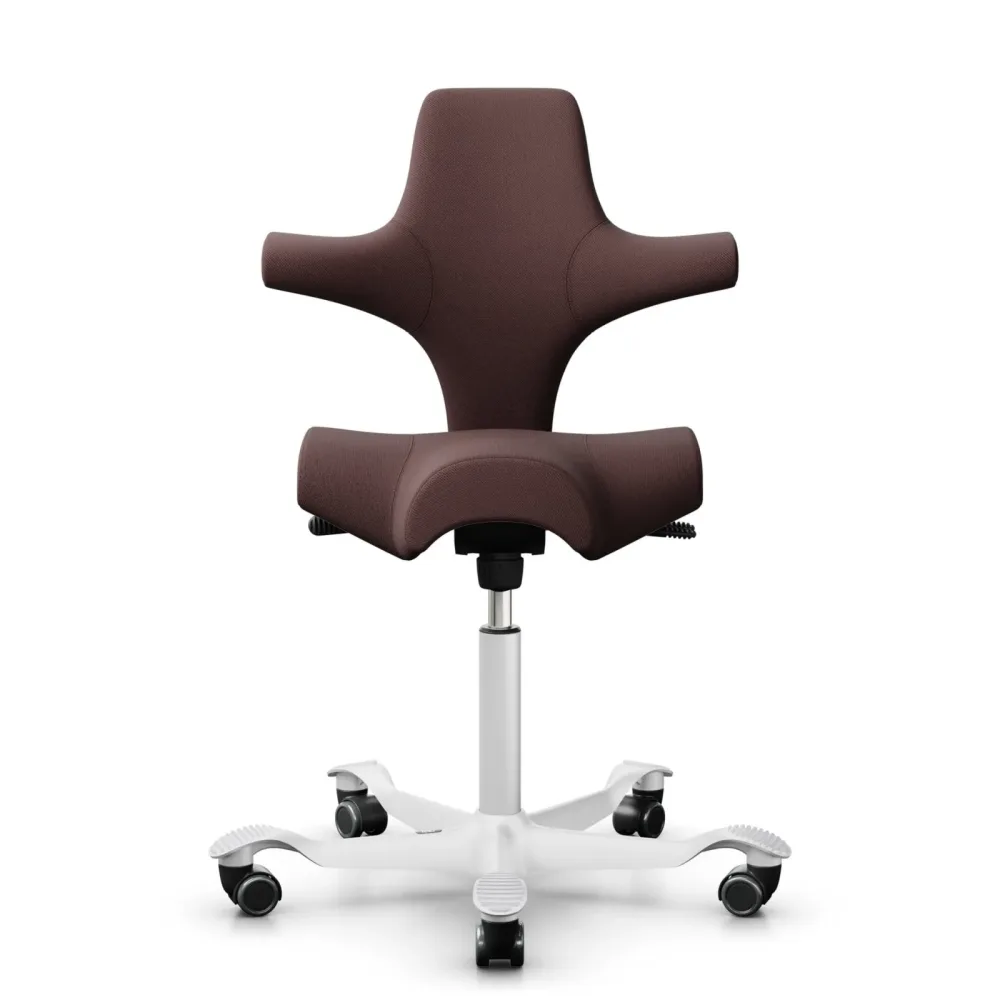 Sattelstuhl HAG Capisco 8106 ohne Armlehnen, Braun/Weiss, Neu, Ergonomischer Stuhl - ideal für flexibles Arbeiten