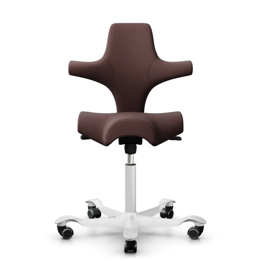 Sattelstuhl HAG Capisco 8106 ohne Armlehnen, Braun/Weiss, Neu, Ergonomischer Stuhl - ideal für flexibles Arbeiten