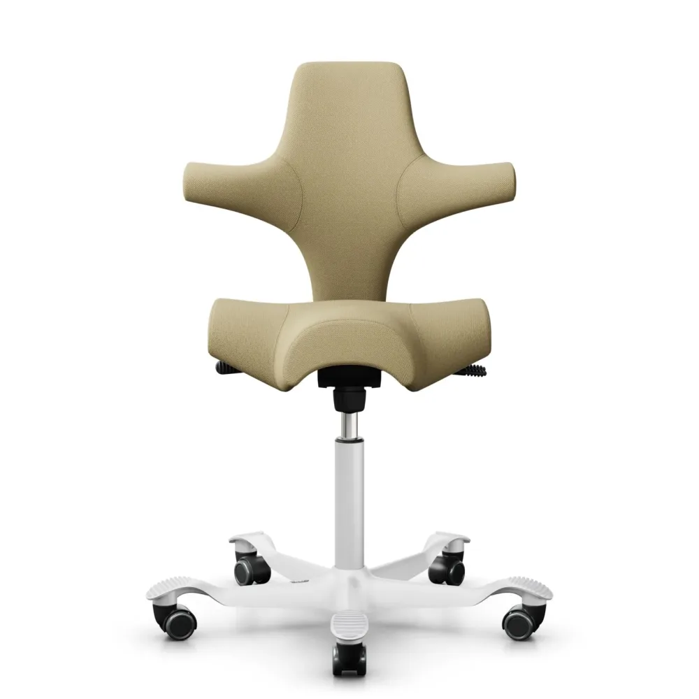 Sattelstuhl HAG Capisco 8106 ohne Armlehnen, Gelb/Weiss, Neu, Ergonomischer Stuhl - ideal für flexibles Arbeiten