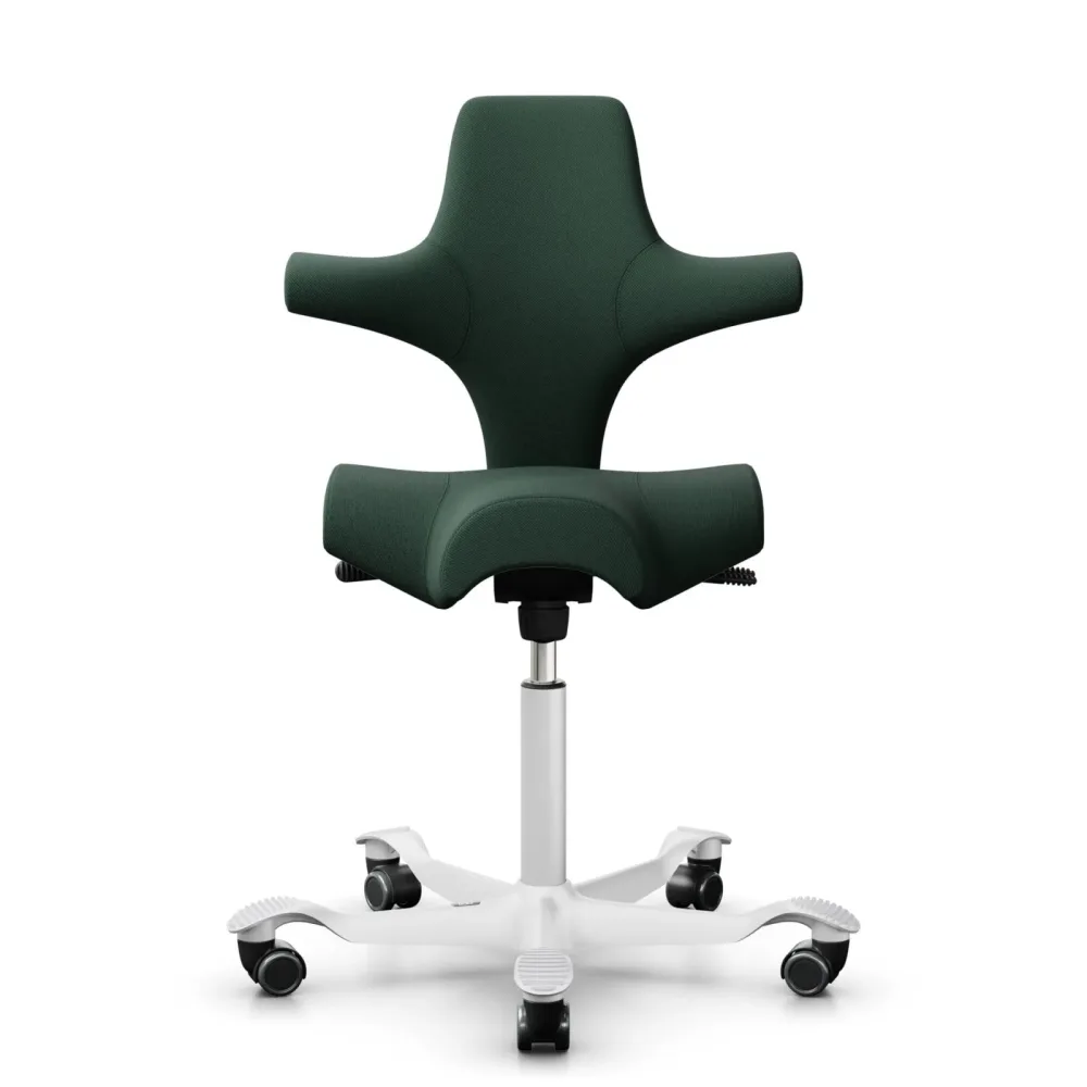 Sattelstuhl HAG Capisco 8106 ohne Armlehnen, Dunkelgrün/Weiss, Neu, Ergonomischer Stuhl - ideal für flexibles Arbeiten
